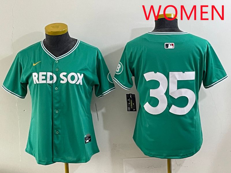 Women 2025 Boston Red Sox #35 No Name Dark Green Joint Name Nike MLB Jersey style 1->women mlb jersey->Women Jersey